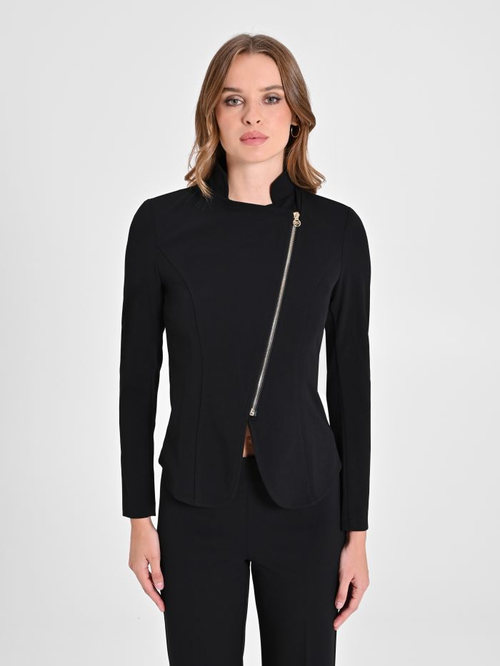 Rinascimento Giacca Zip In Scuba Crèpe Donna