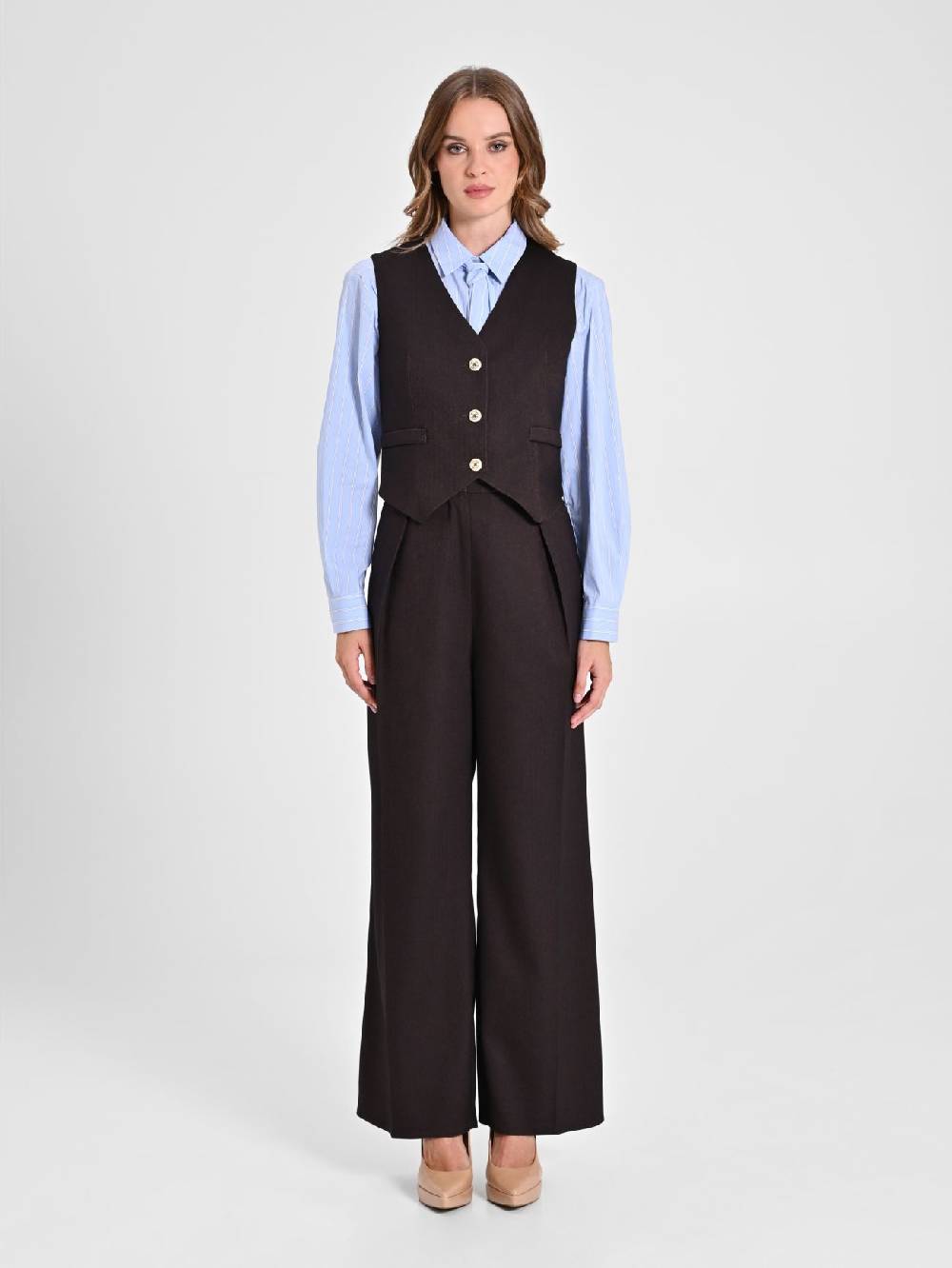 Rinascimento Gilet In Poliviscosa Marrone