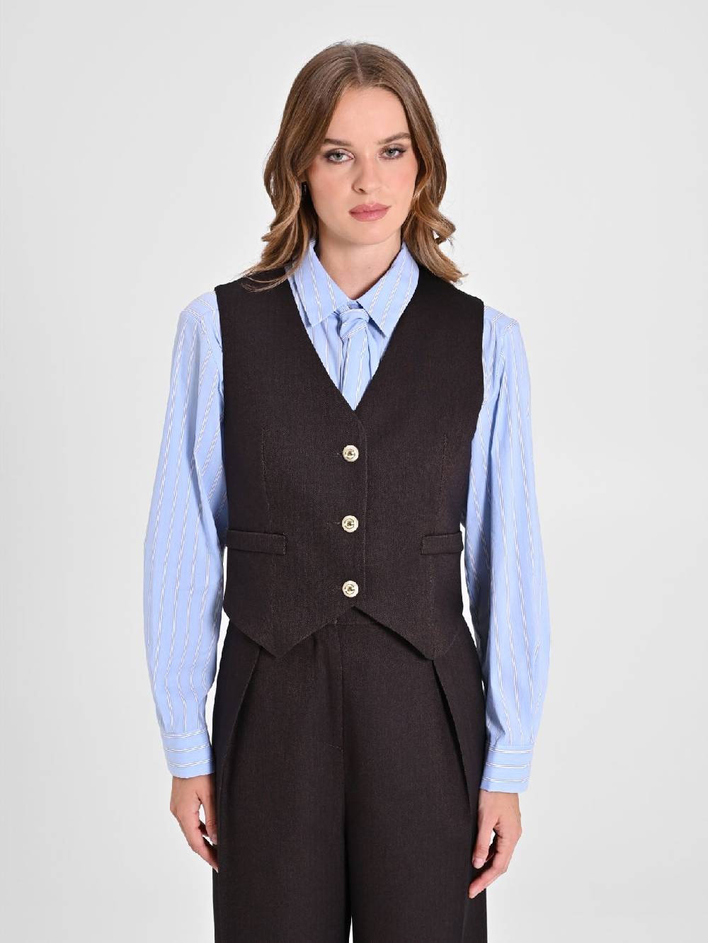 Rinascimento Gilet In Poliviscosa Marrone