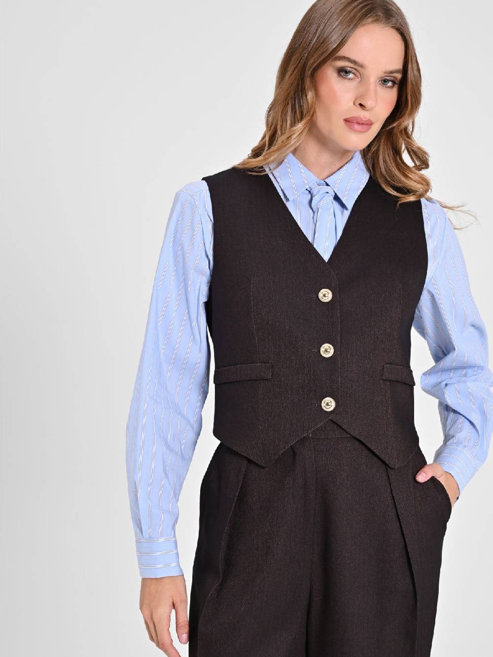 Rinascimento Gilet in Poliviscosa Marrone