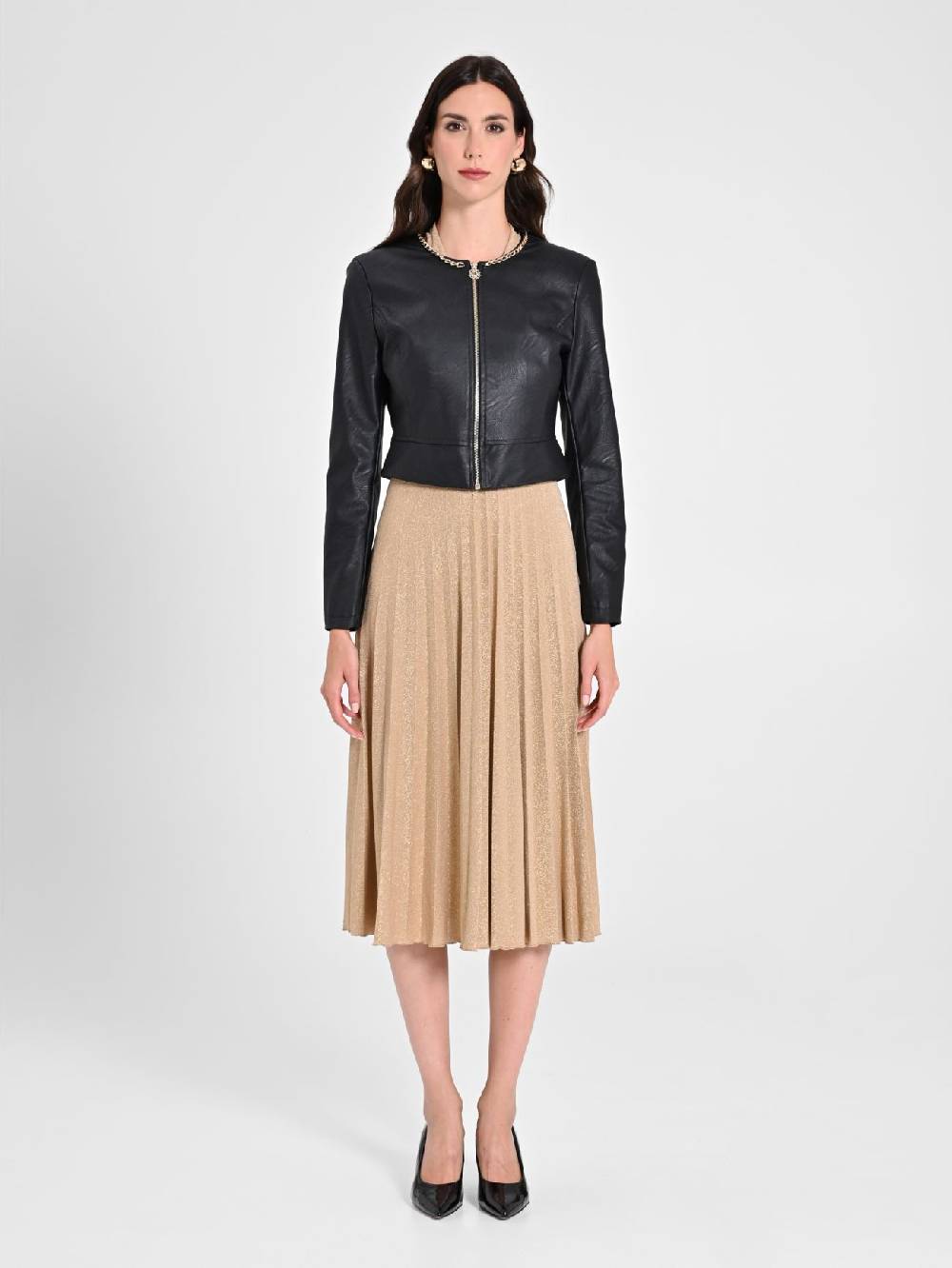 Rinascimento Giubbino In Simil Pelle Con Catena