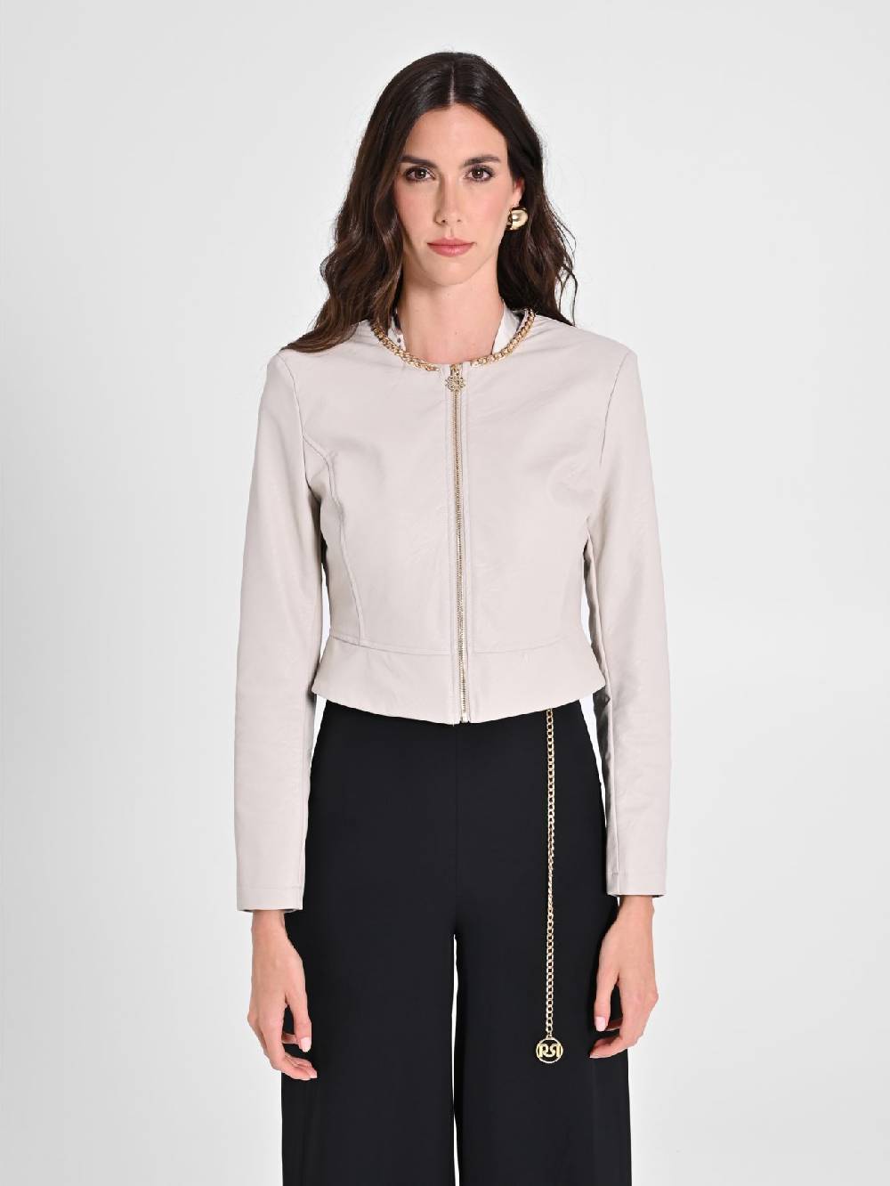 Rinascimento Giubbino In Similpelle Con Catena