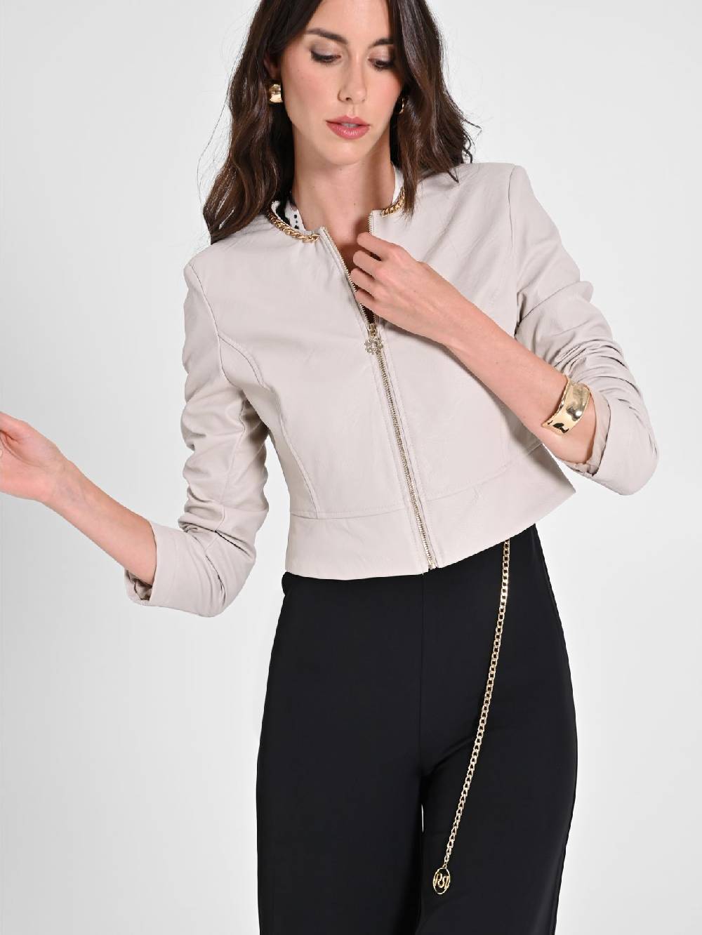 Rinascimento Giubbino in similpelle con Catena