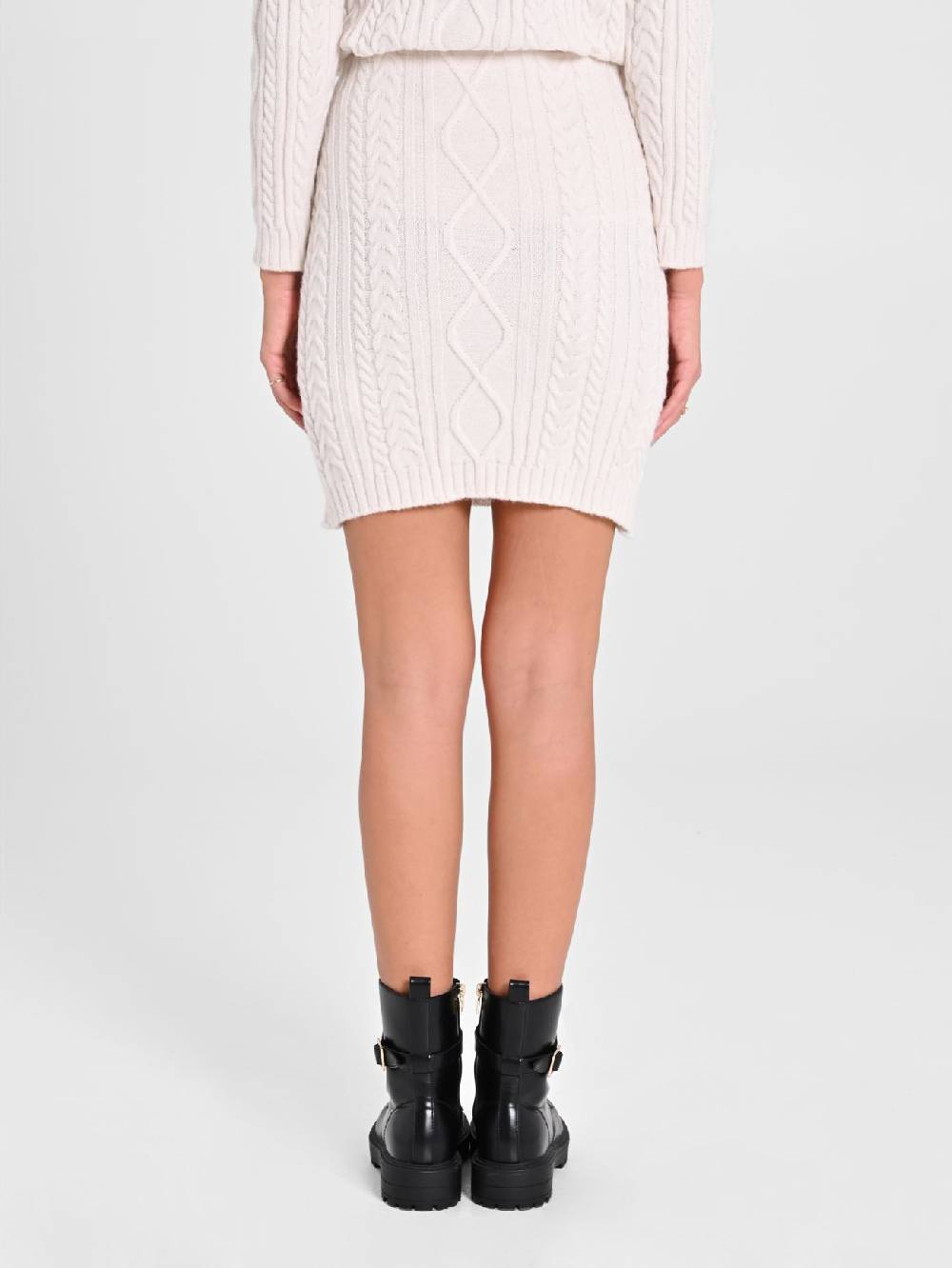 Rinascimento Gonna In Maglia Bianca Con Perle