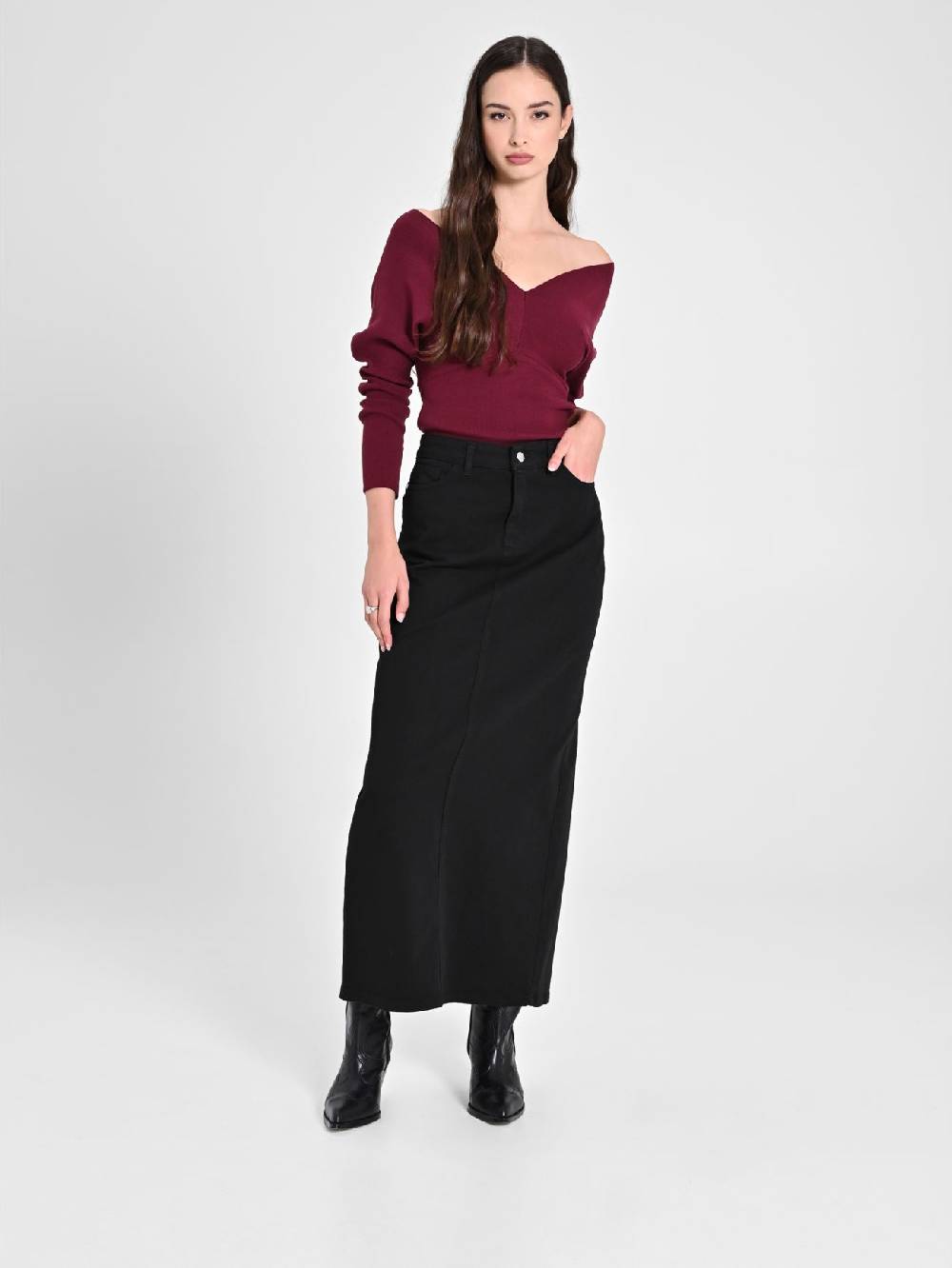 Rinascimento Gonna Lunga in Denim