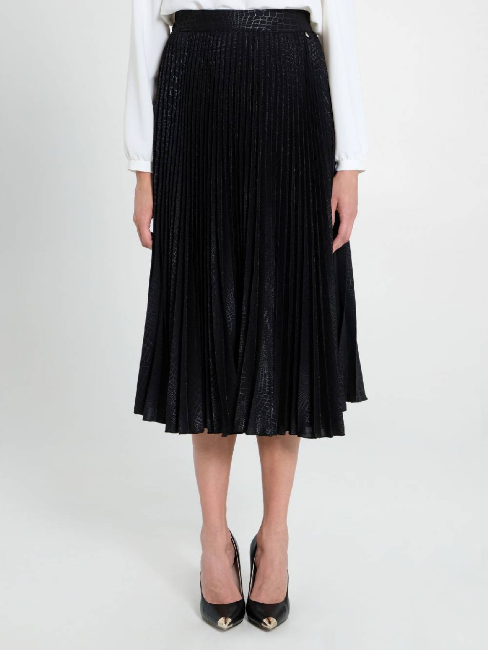 Rinascimento Gonna Midi Plissè Effetto Cocco