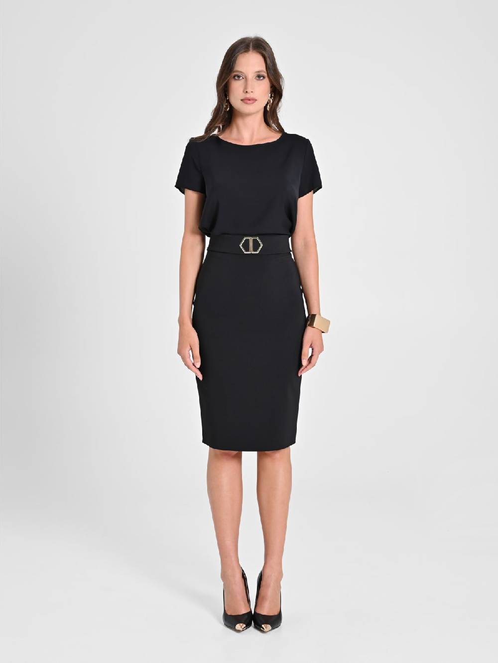 Rinascimento Gonna Nera Con Fibbia