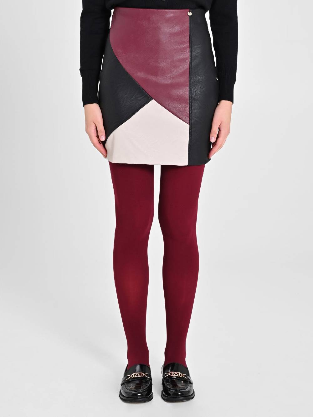 Rinascimento Gonna Patch Simil Pelle