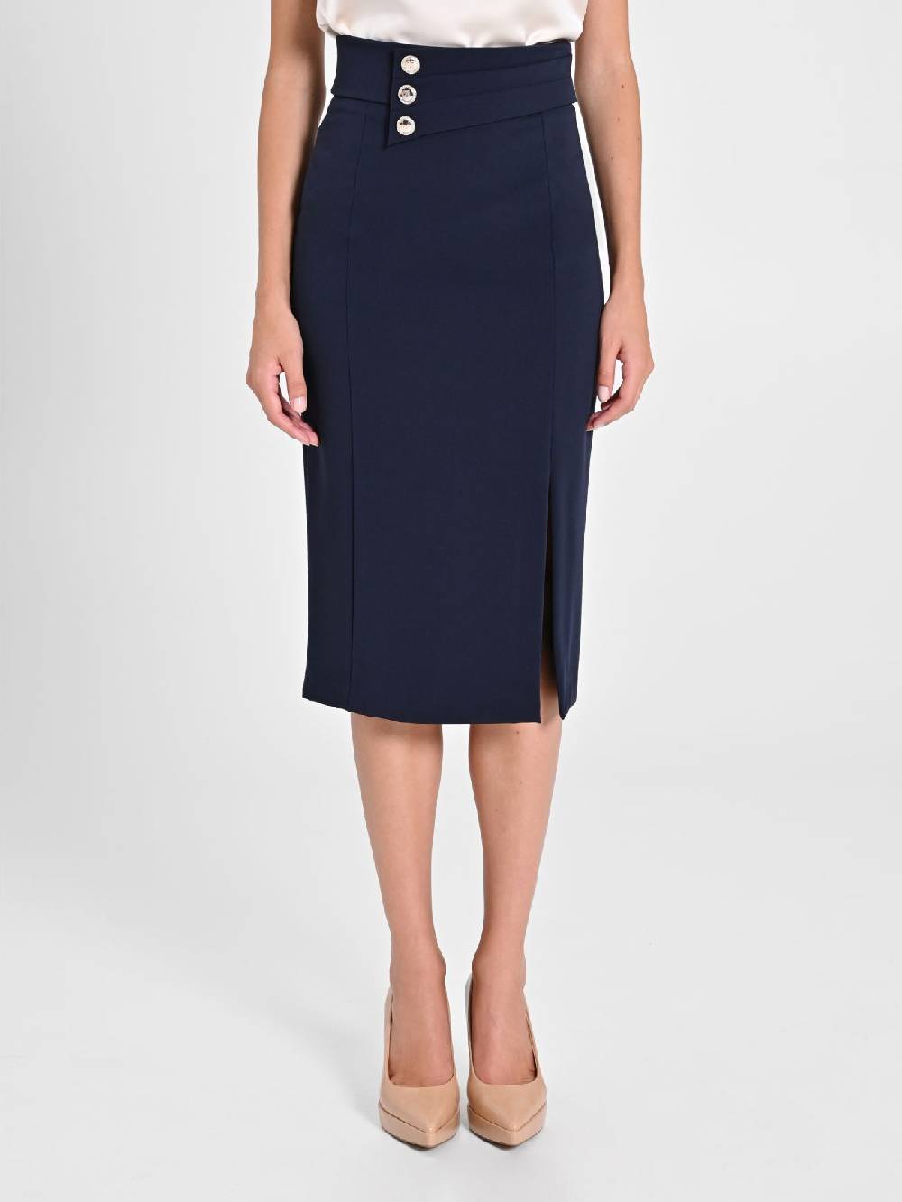 Rinascimento Gonna Tubino Blu Navy