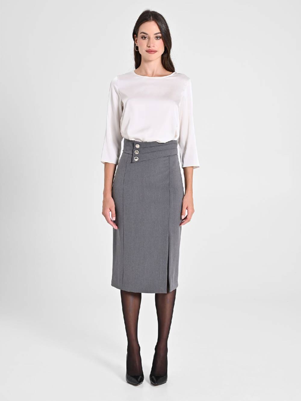 Rinascimento Gonna Tubino Grigio Mélange