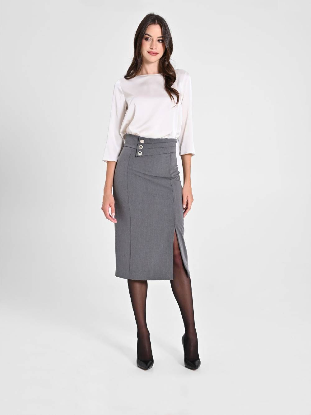 Rinascimento Gonna Tubino Grigio Mélange