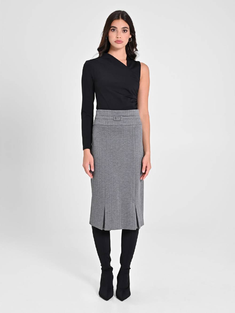 Rinascimento Gonna Tubino In Tessuto Spinato