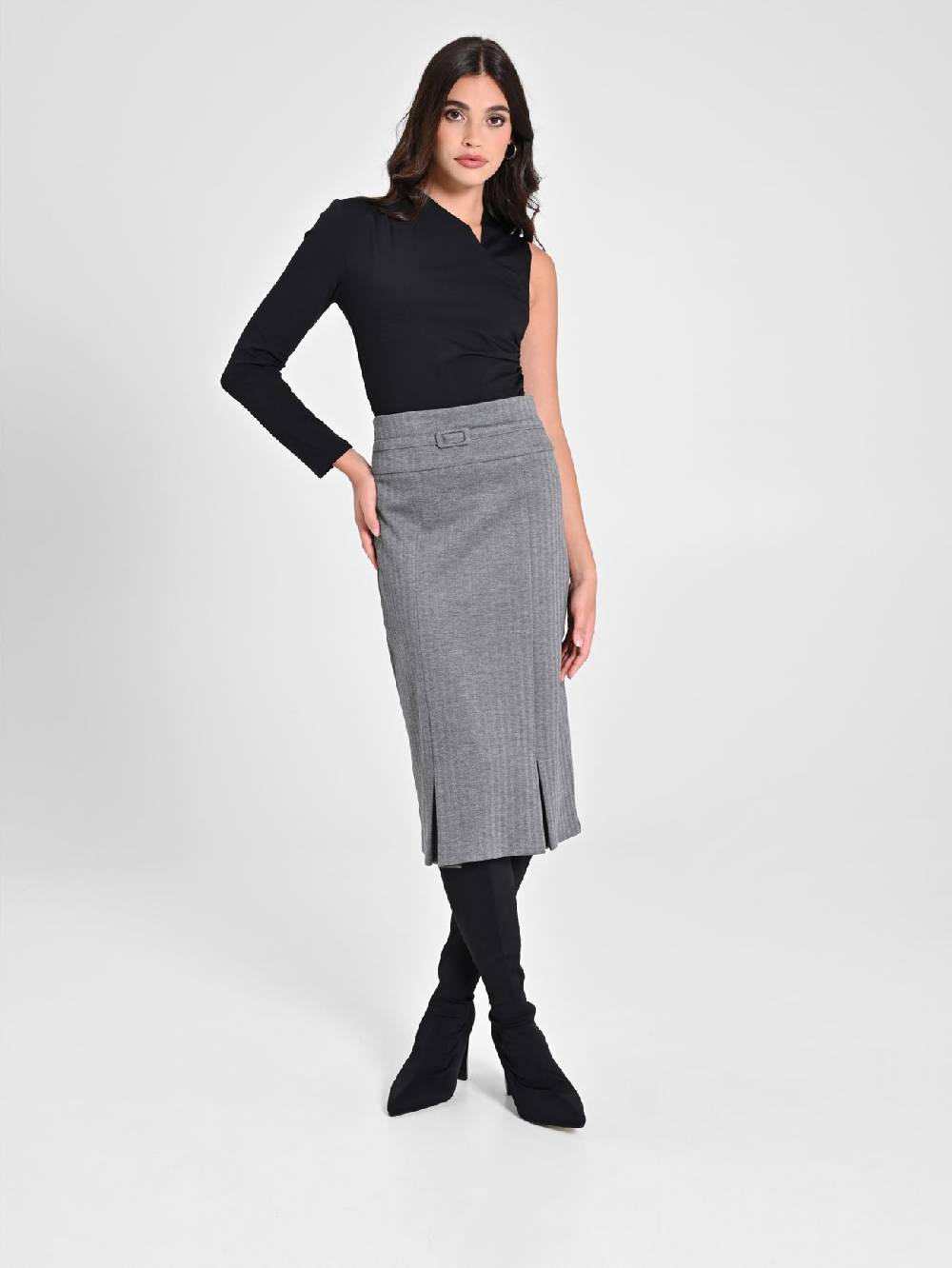 Rinascimento Gonna Tubino in Tessuto Spinato