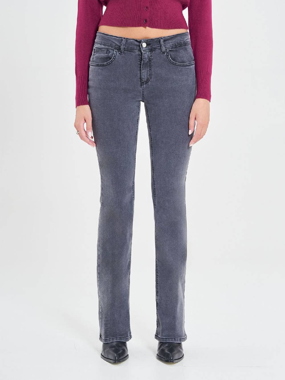 Rinascimento Jeans Grigi Strass