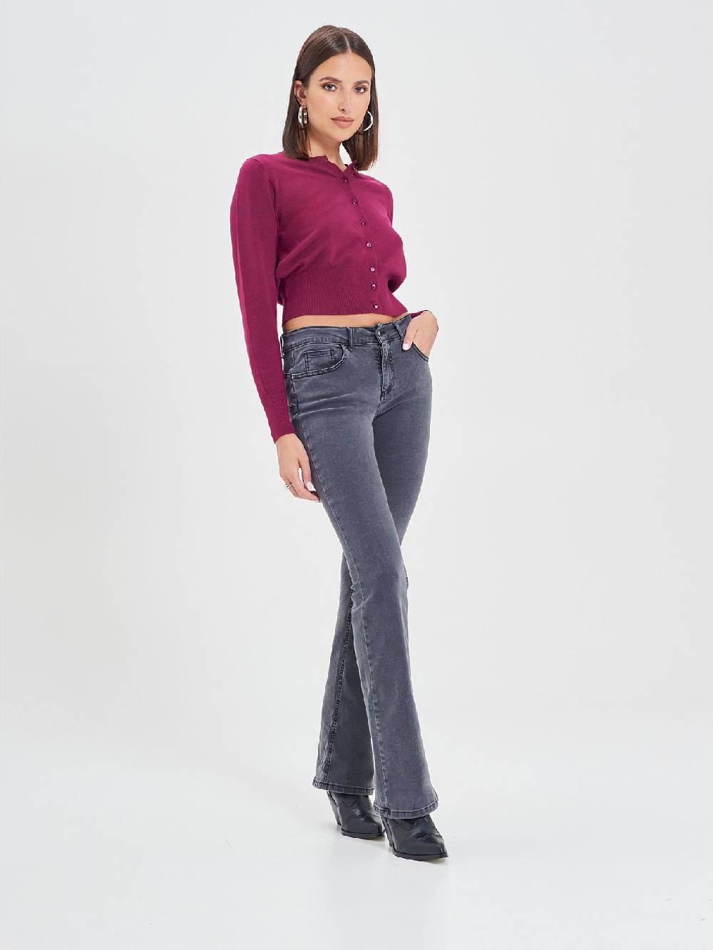 Rinascimento Jeans Grigi Strass