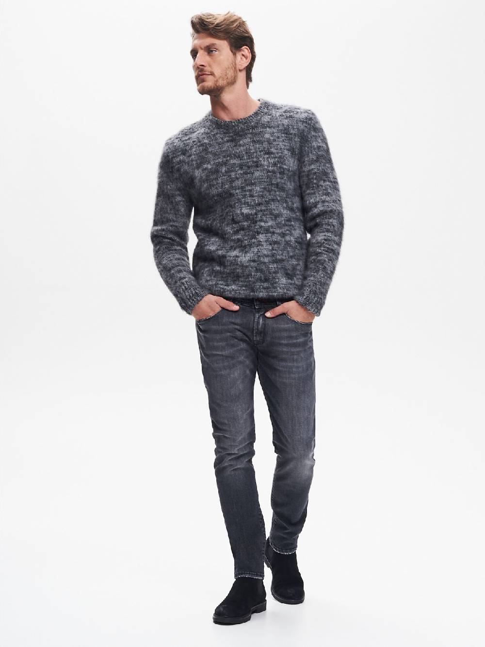 Rinascimento Jeans Regular-Fit Uomo Nero QB24