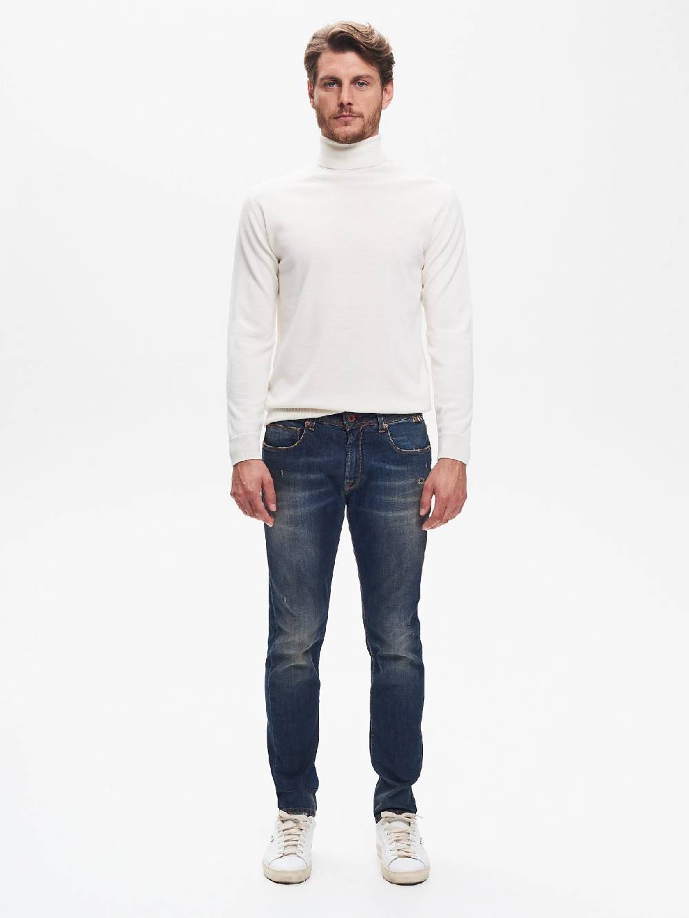 Rinascimento Jeans Slim-Fit Uomo Used Blu QB24