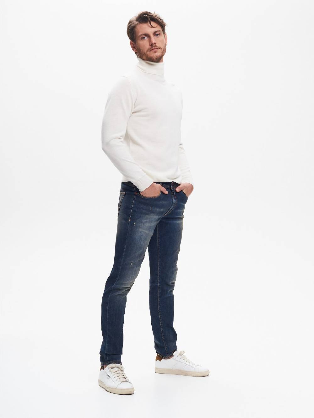 Rinascimento Jeans Slim-Fit Uomo Used Blu QB24