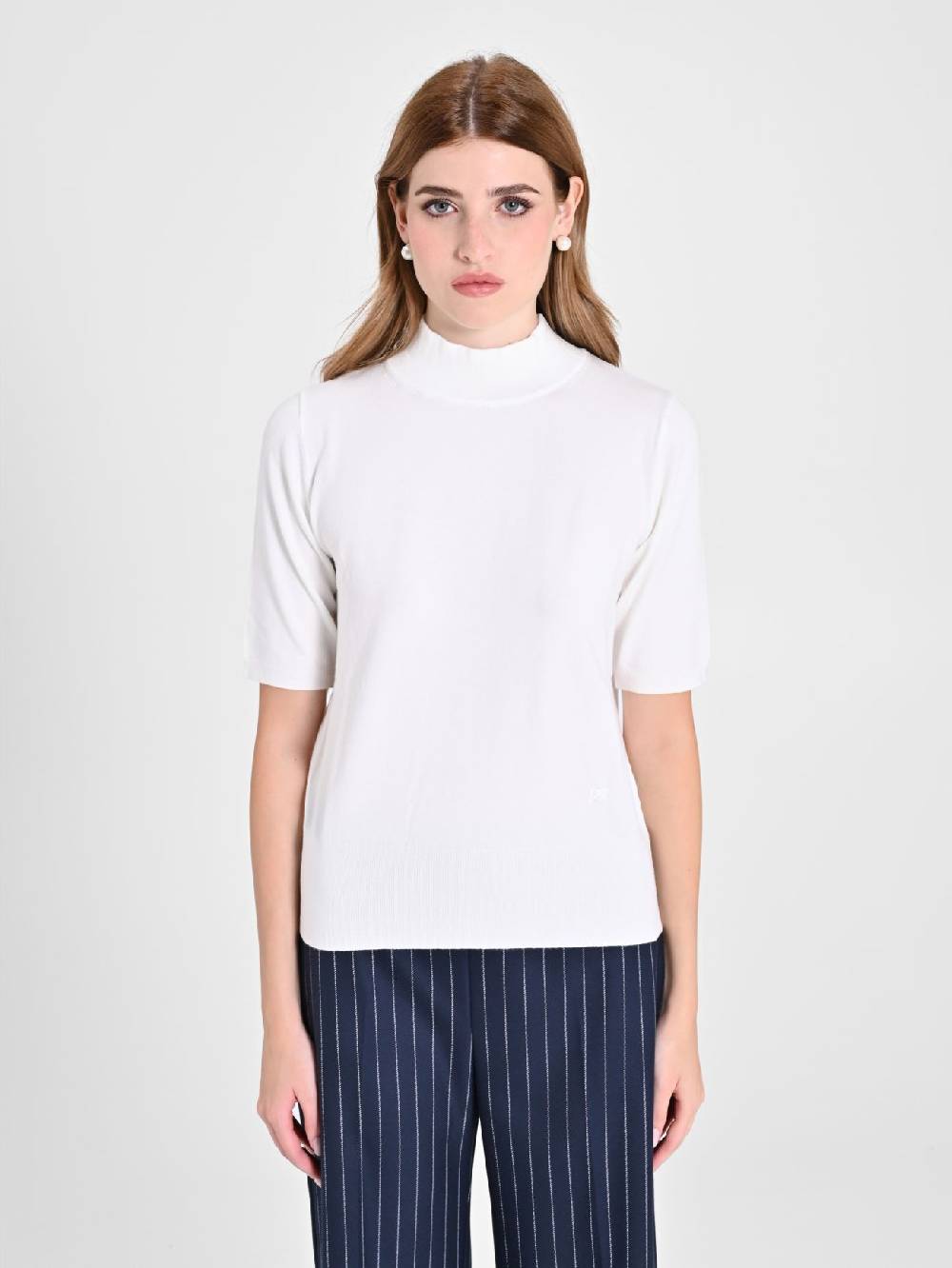 Rinascimento Lupetto Mezza Manica Bianco