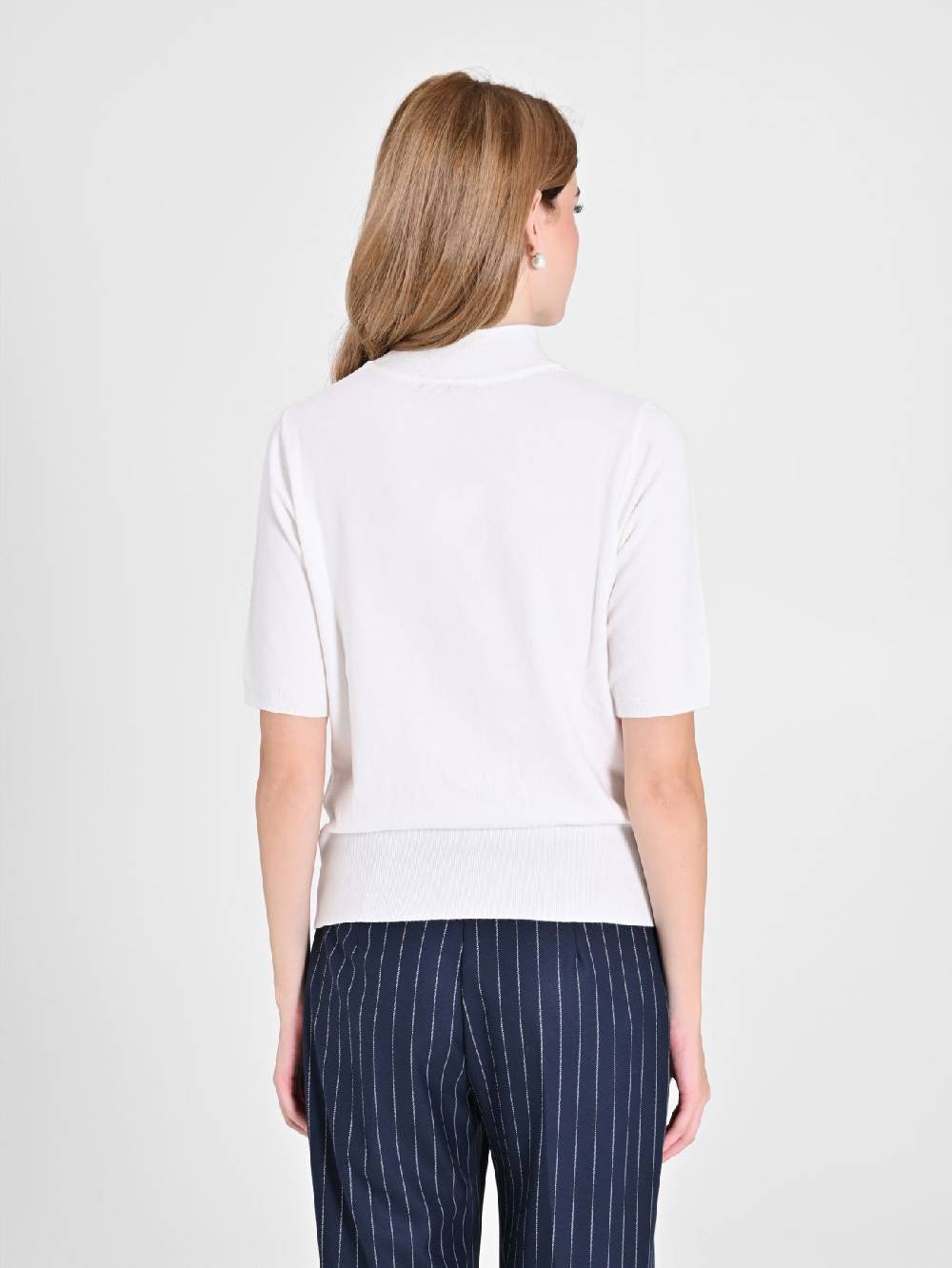 Rinascimento Lupetto Mezza Manica Bianco