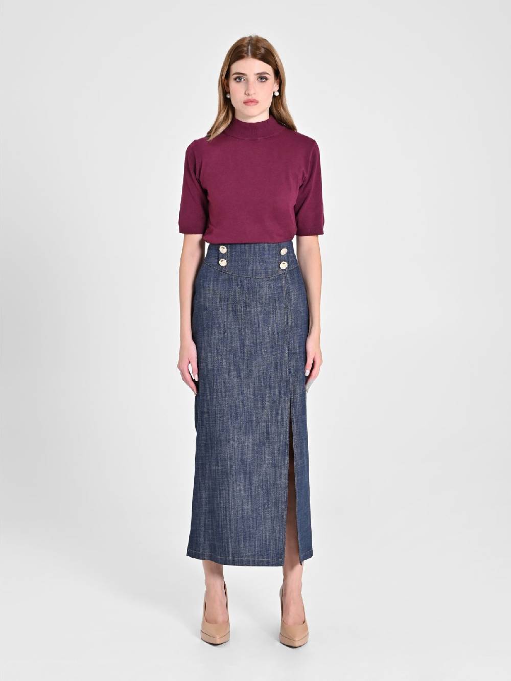 Rinascimento Lupetto Mezza Manica Bordeaux