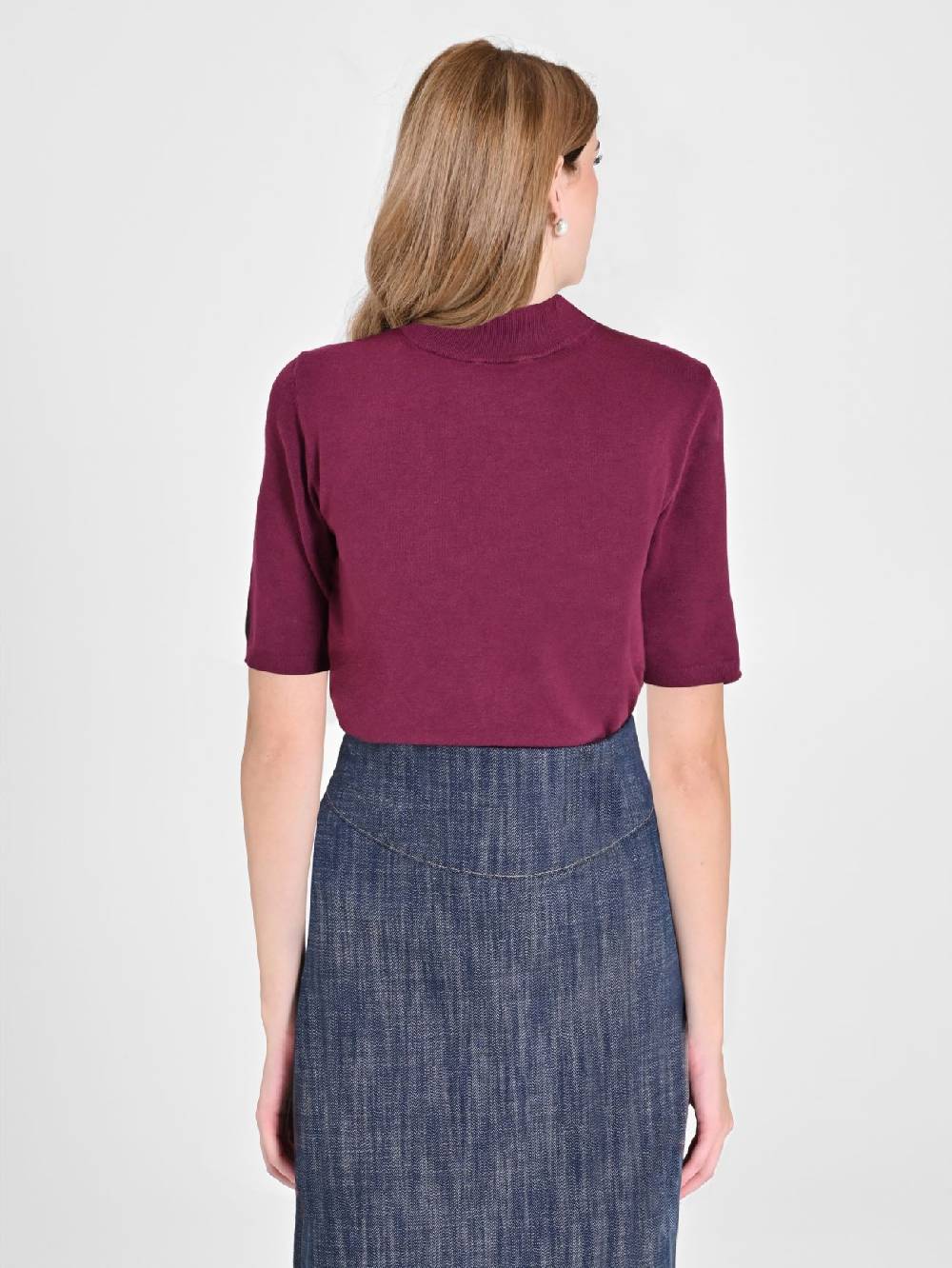 Rinascimento Lupetto Mezza Manica Bordeaux