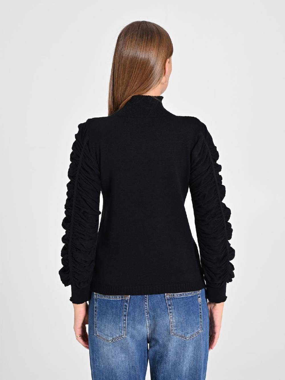 Rinascimento Lupetto Nero Con Arricci