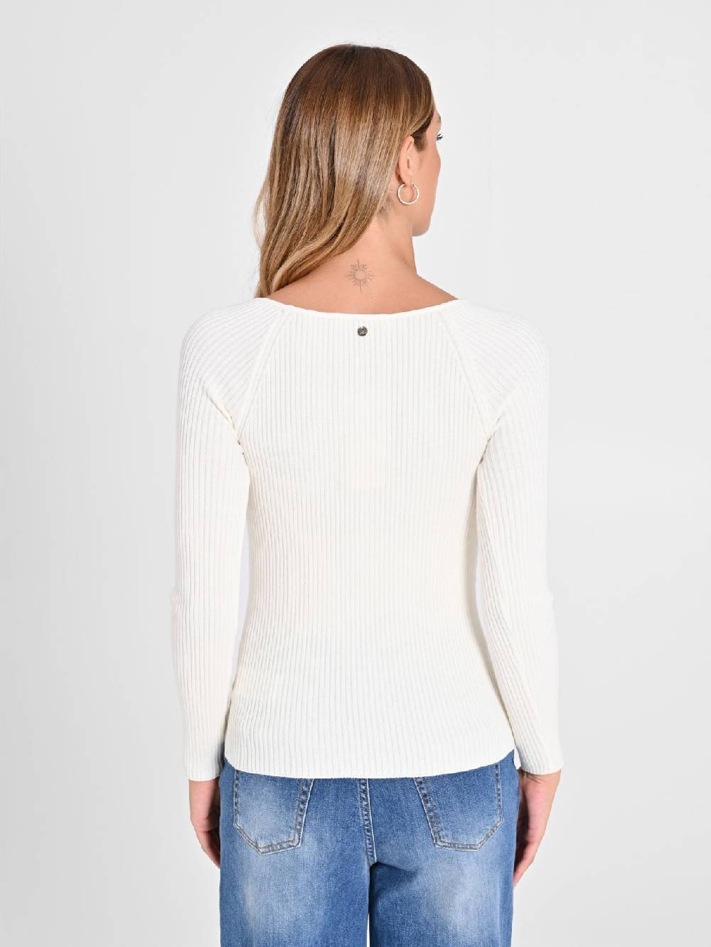 Rinascimento Maglia Bianca Con Scollo A Cuore