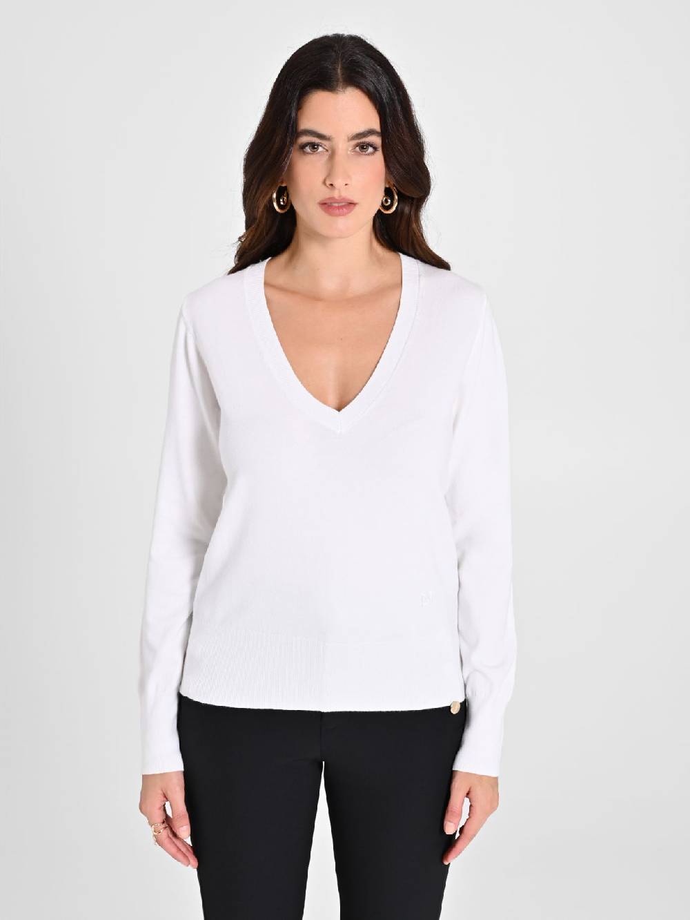 Rinascimento Maglia Con Scollo A "V" Bianca Ecotec®