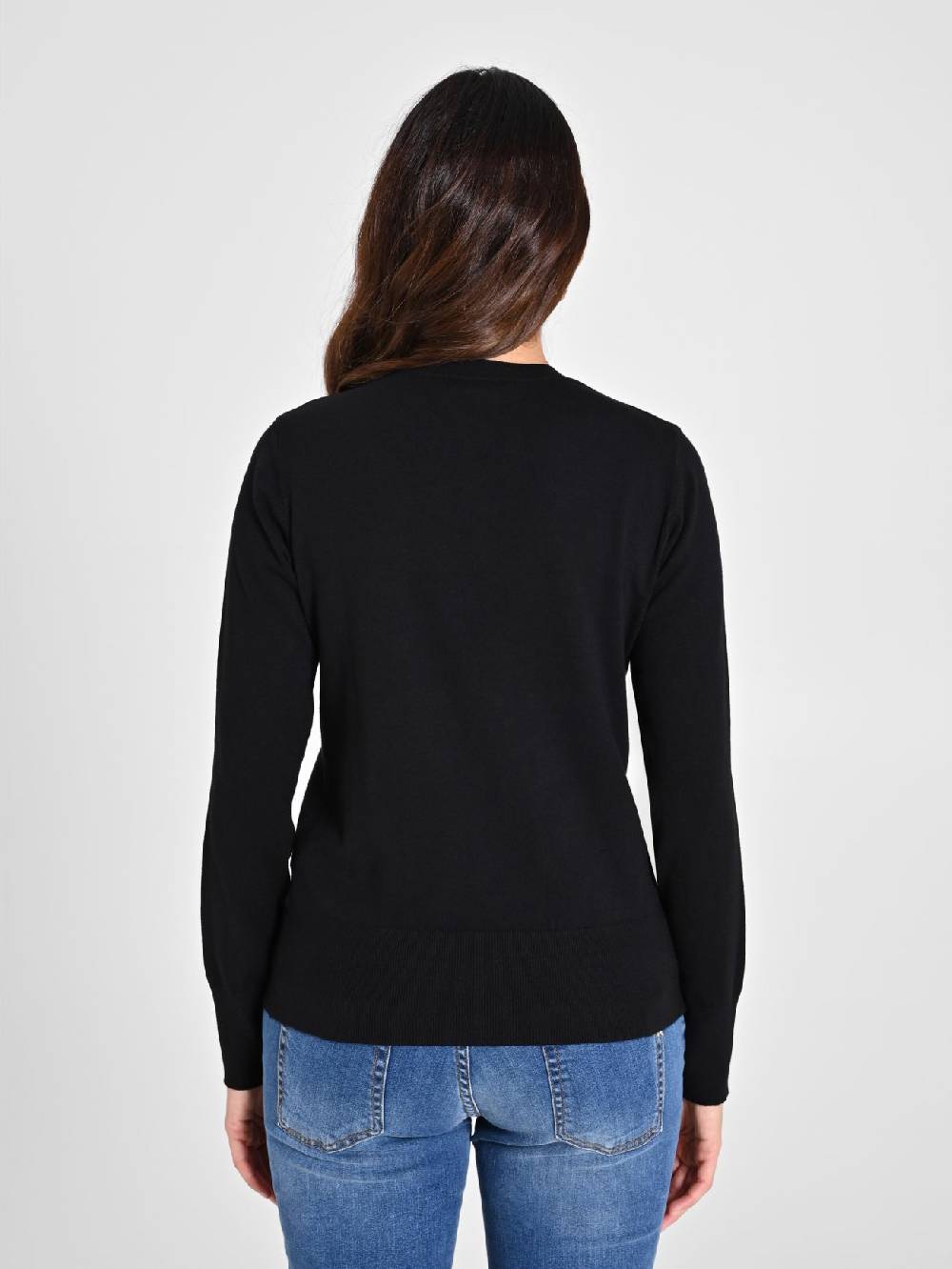 Rinascimento Maglia Con Scollo A "V" Nera Ecotec®