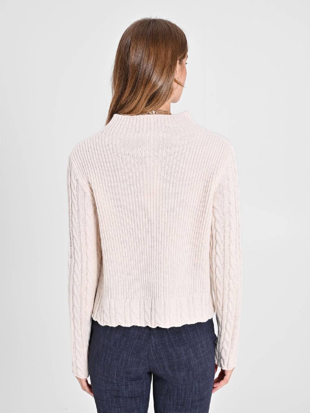 Rinascimento Maglia In Lana Bianca A Treccia