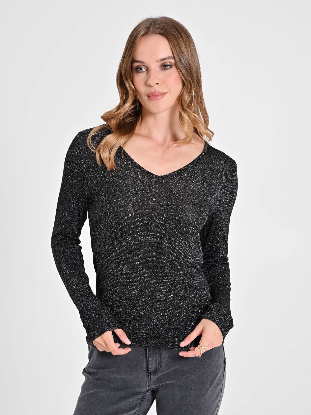 Rinascimento Maglia in Lurex Nera