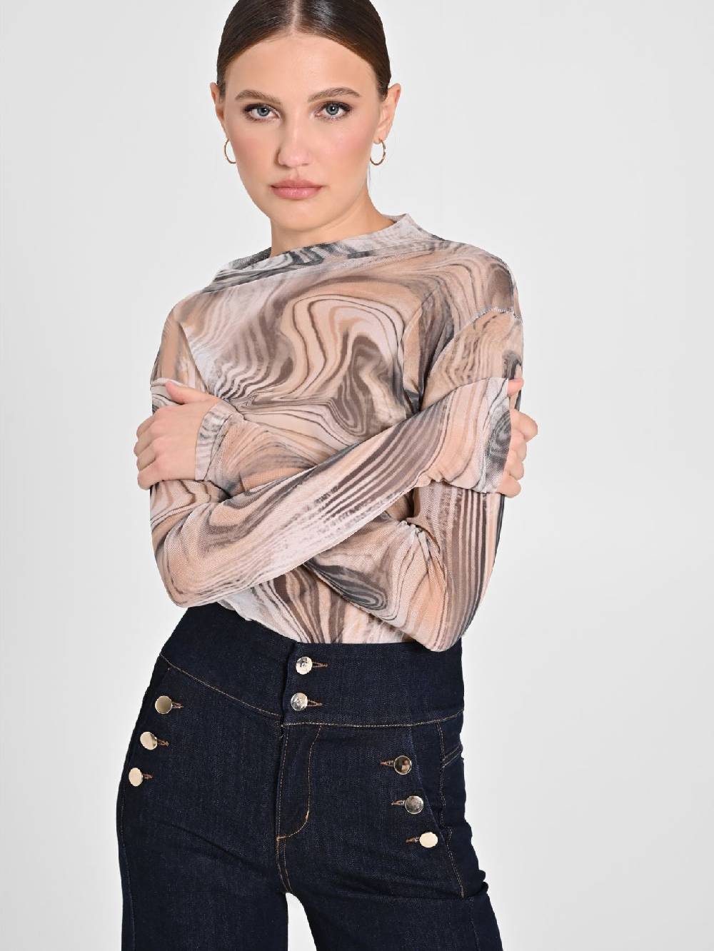 Rinascimento Maglia in Tulle Optical