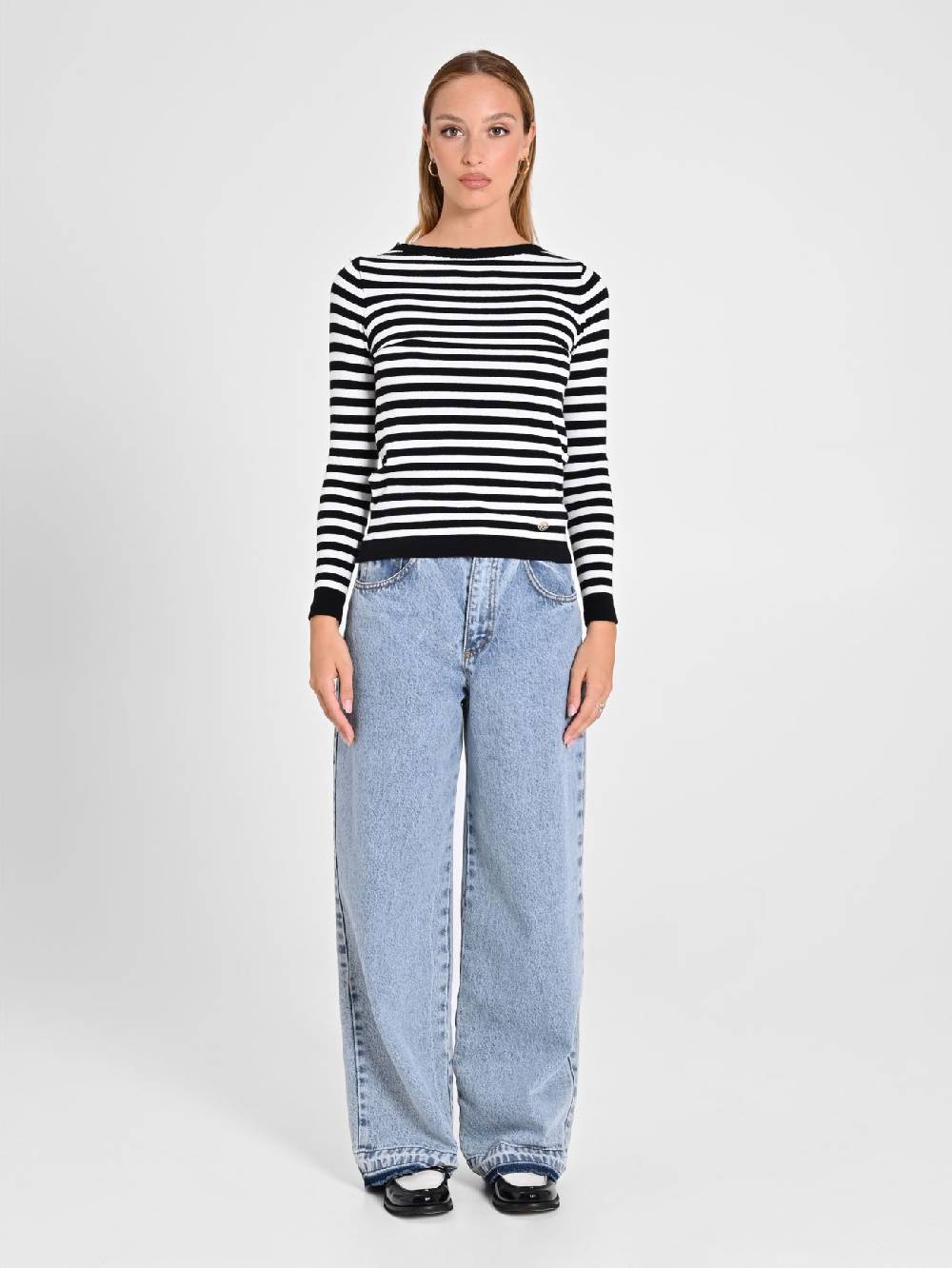 Rinascimento Maglioncino A Righe Black & White