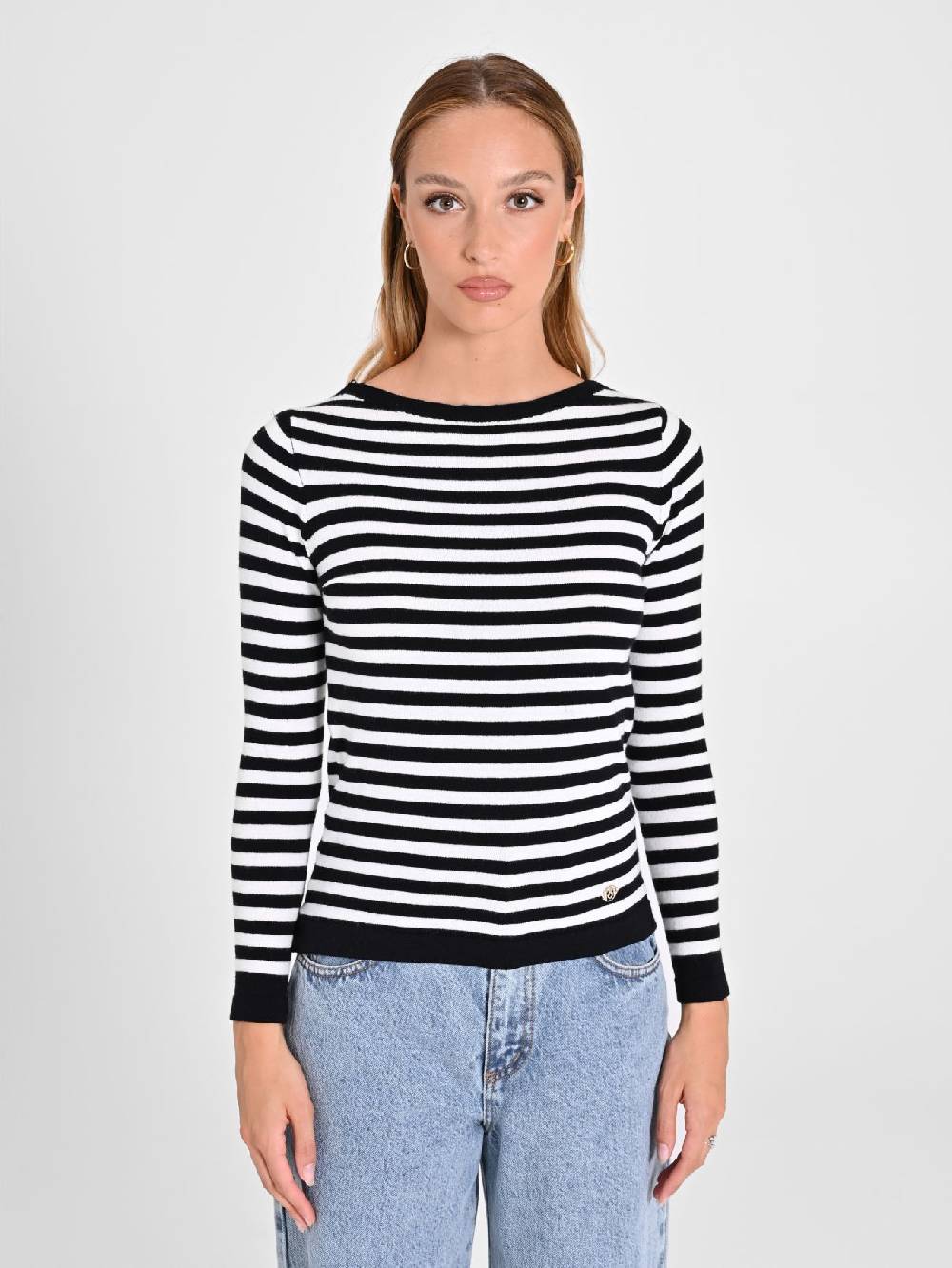 Rinascimento Maglioncino A Righe Black & White