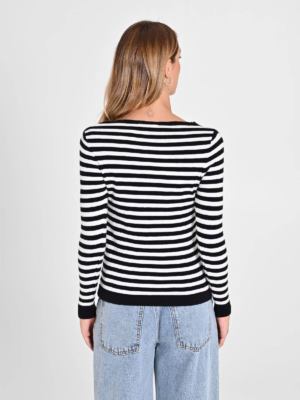 Rinascimento Maglioncino A Righe Black & White