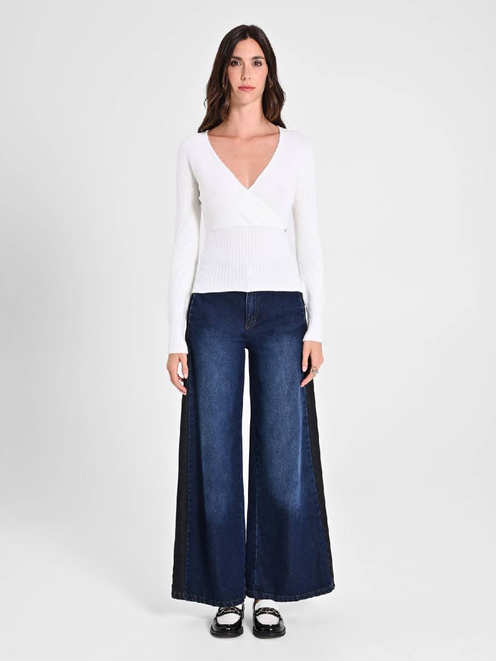 Rinascimento Maglioncino Bianco Con Incrocio