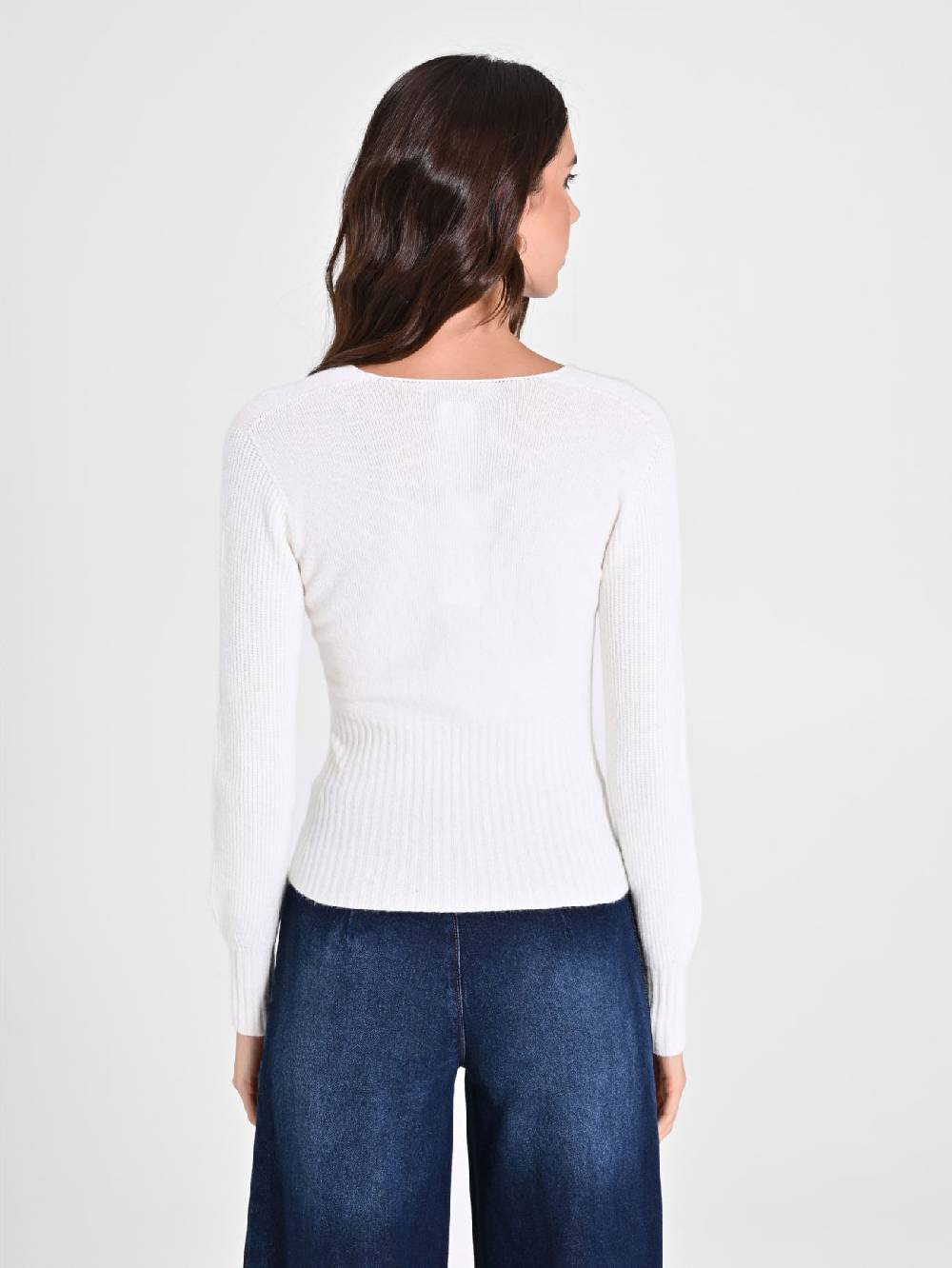 Rinascimento Maglioncino Bianco Con Incrocio