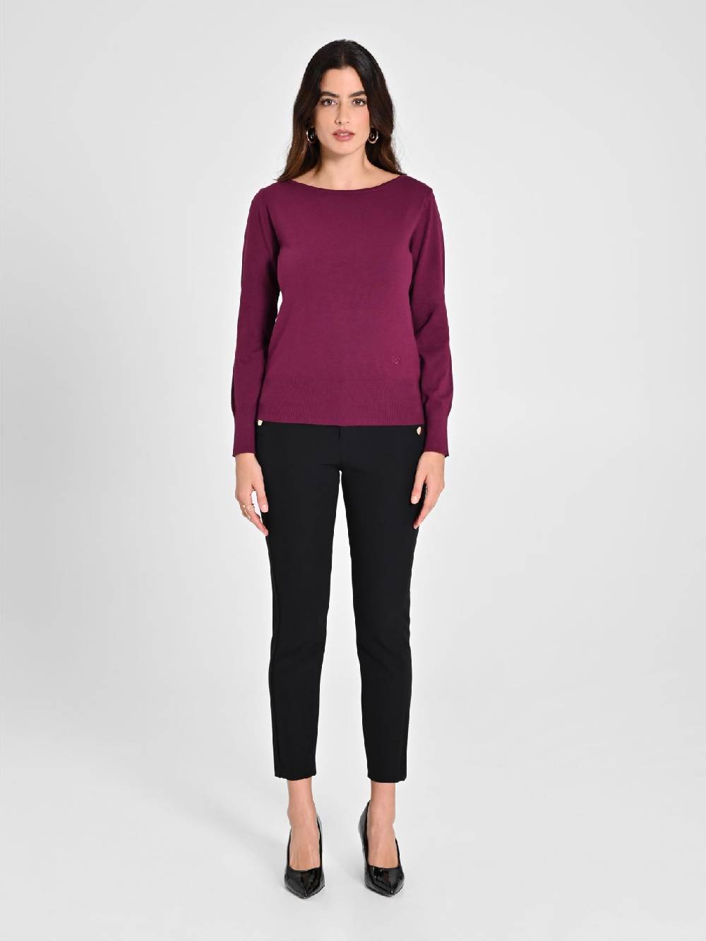 Rinascimento Maglioncino Bordeaux Manica Lunga