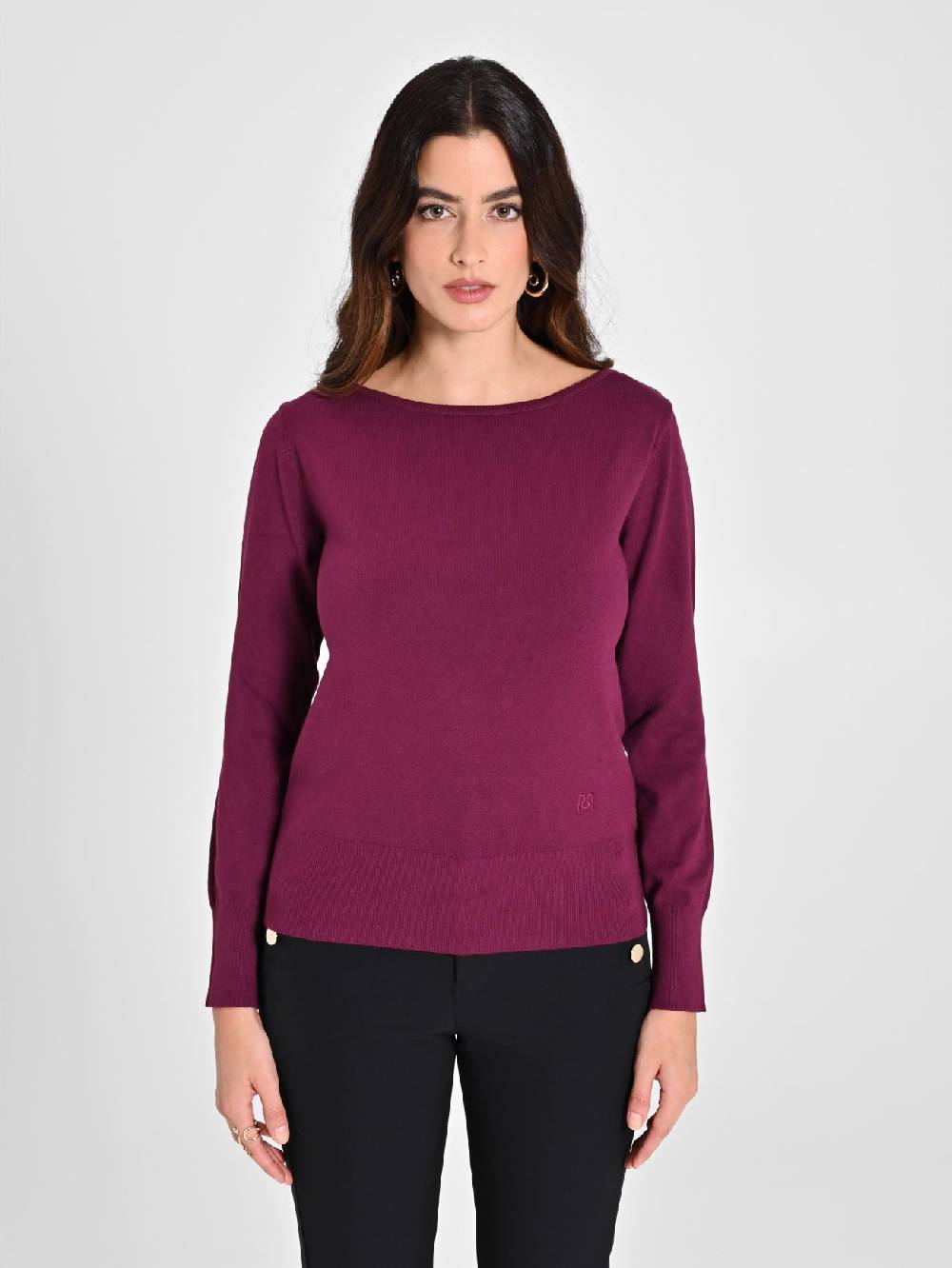 Rinascimento Maglioncino Bordeaux Manica Lunga