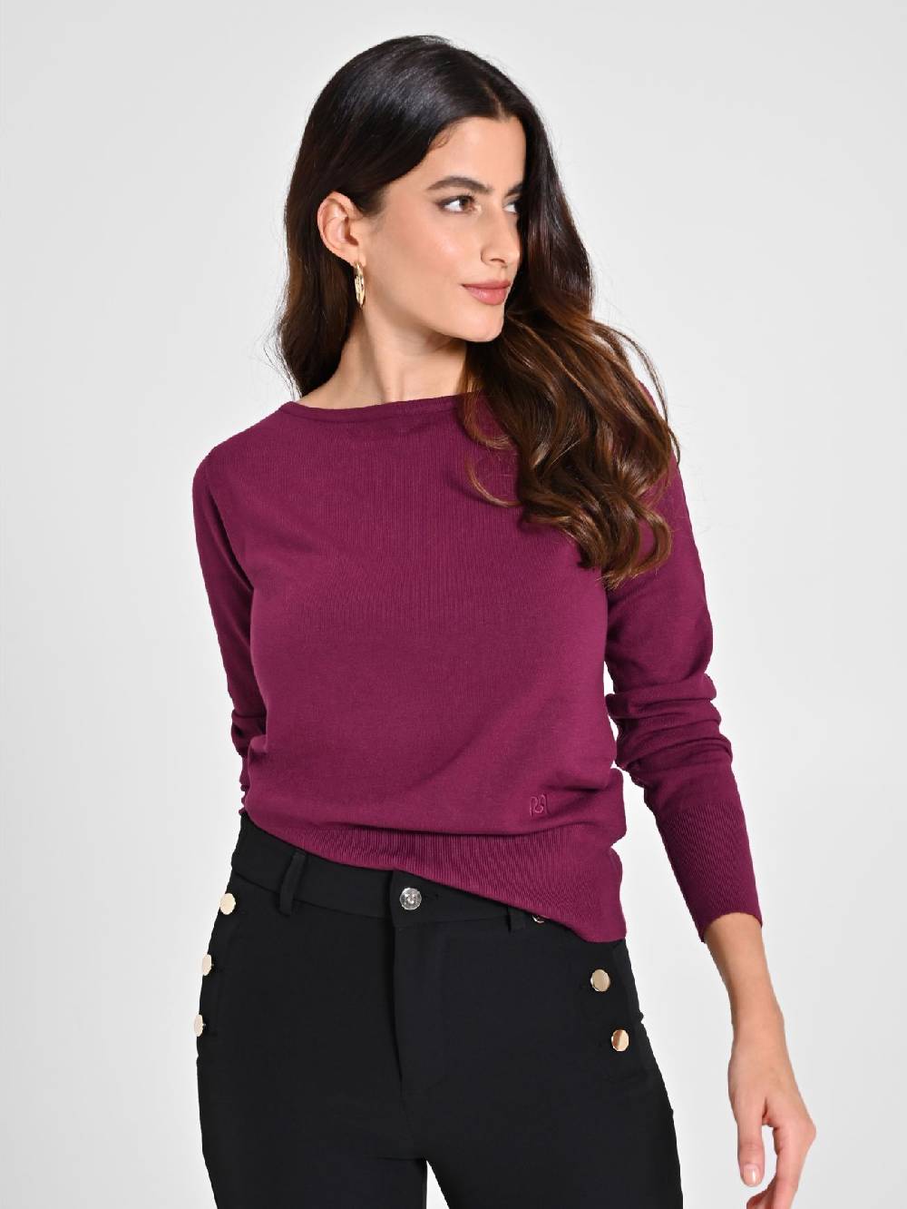 Rinascimento Maglioncino Bordeaux Manica Lunga