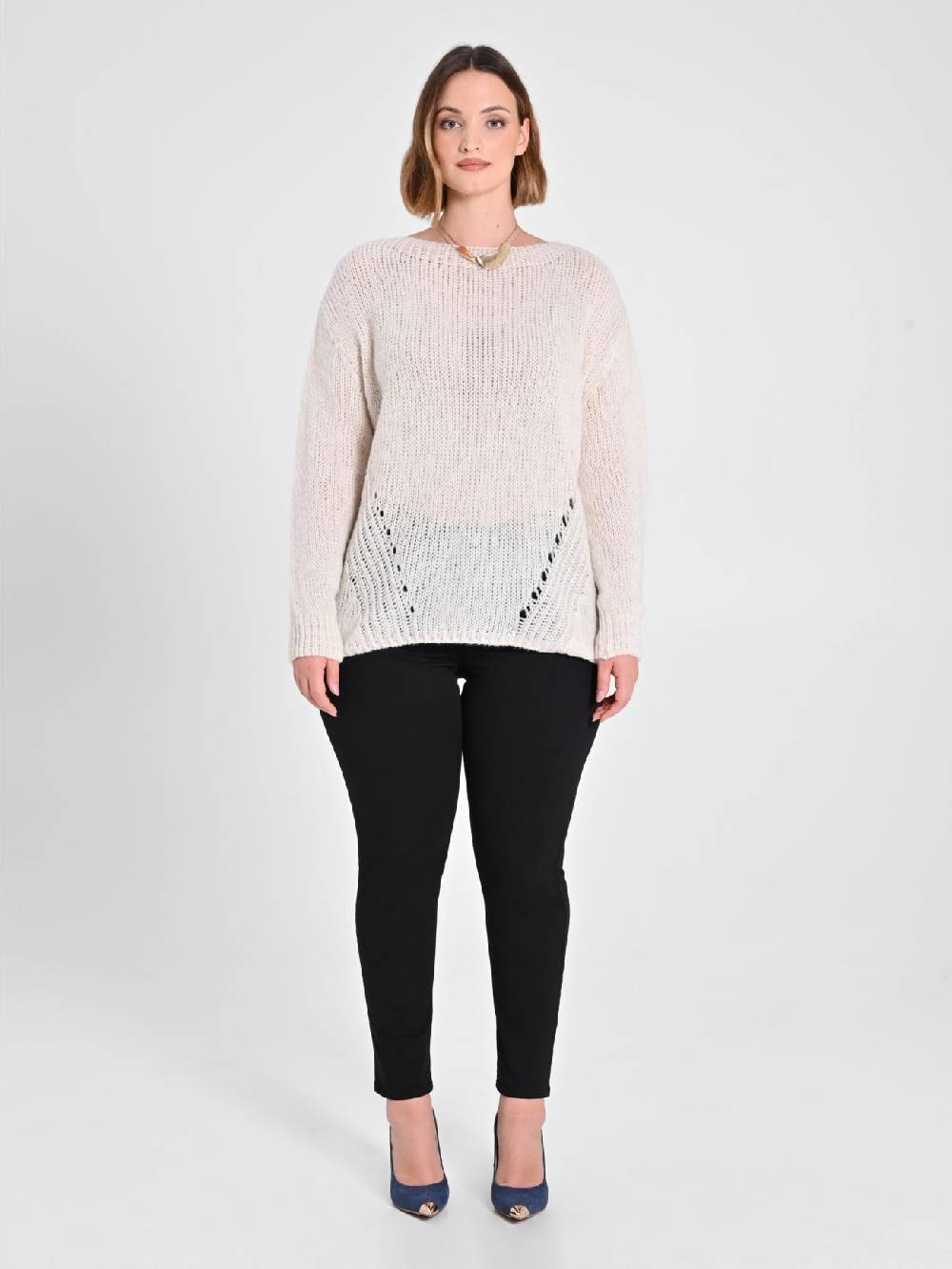 Rinascimento Maglioncino Curvy Bianco