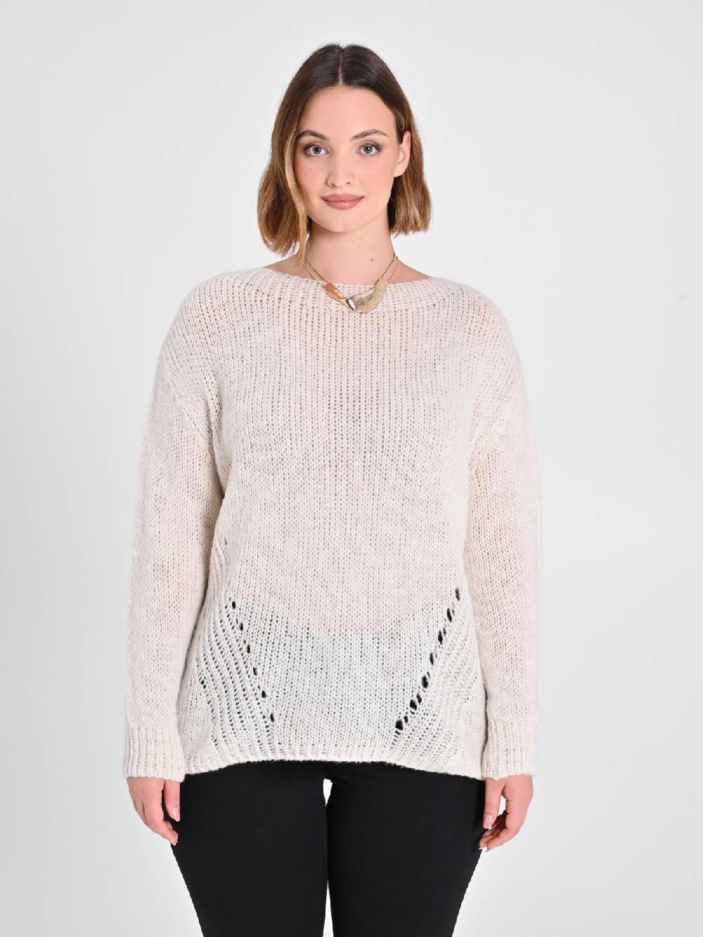 Rinascimento Maglioncino Curvy Bianco