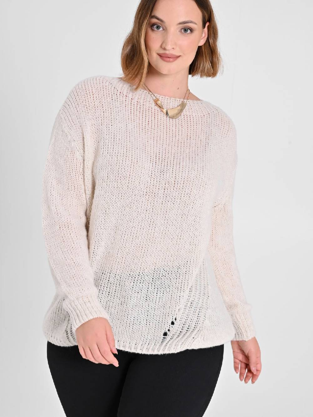 Rinascimento Maglioncino Curvy Bianco