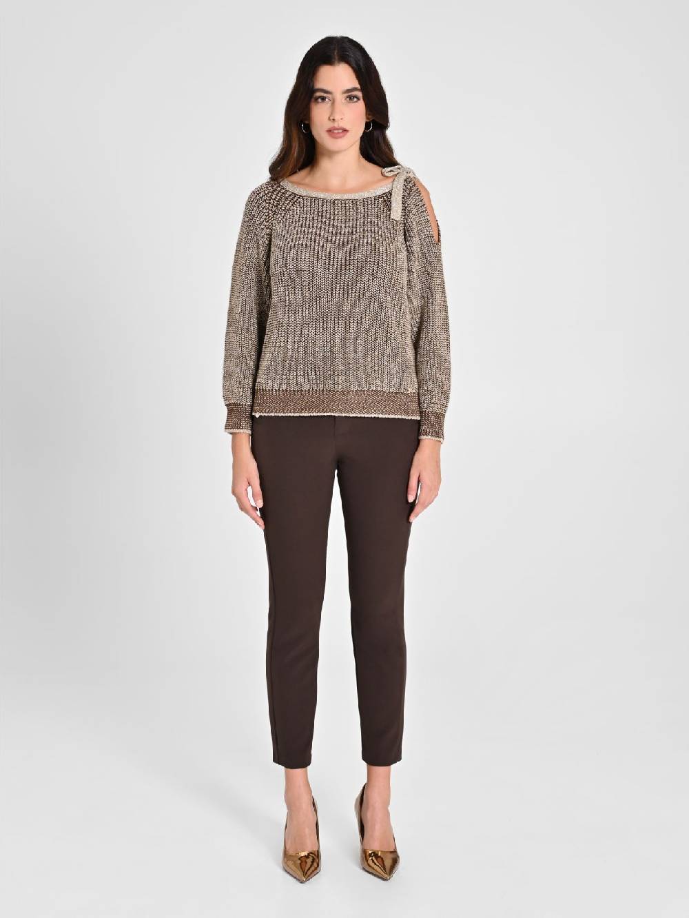 Rinascimento Maglioncino Fiocco Cioccolato & Oro