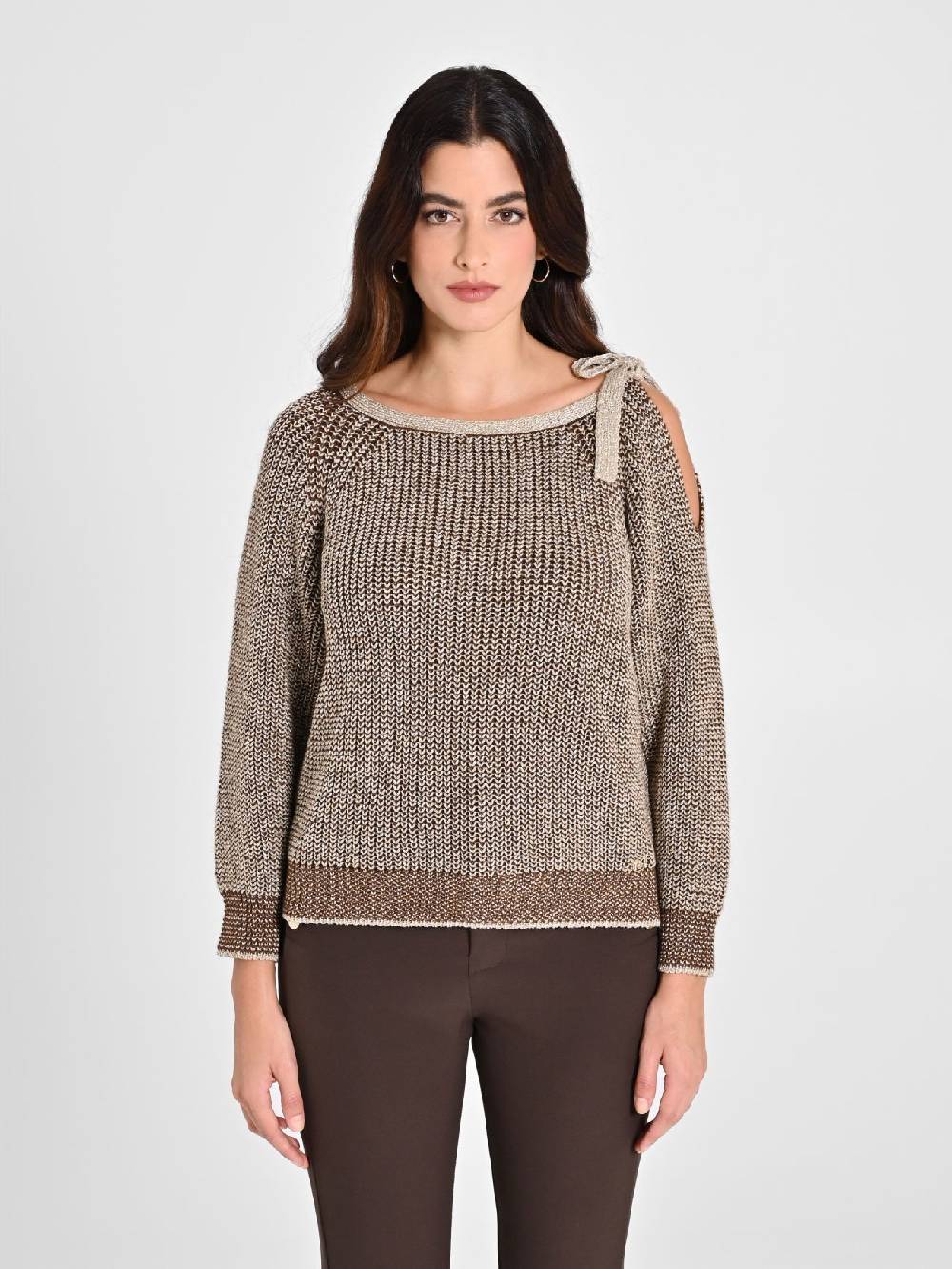 Rinascimento Maglioncino Fiocco Cioccolato & Oro