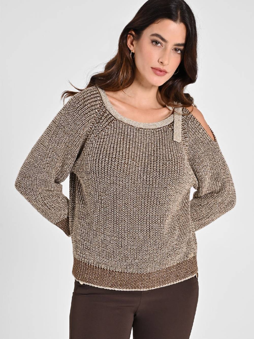 Rinascimento Maglioncino Fiocco Cioccolato & Oro