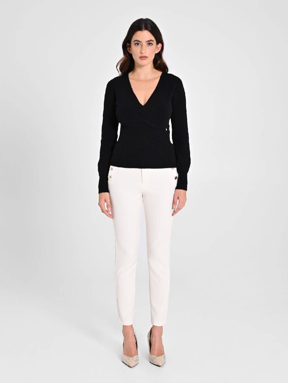 Rinascimento Maglioncino Nero Con Incrocio