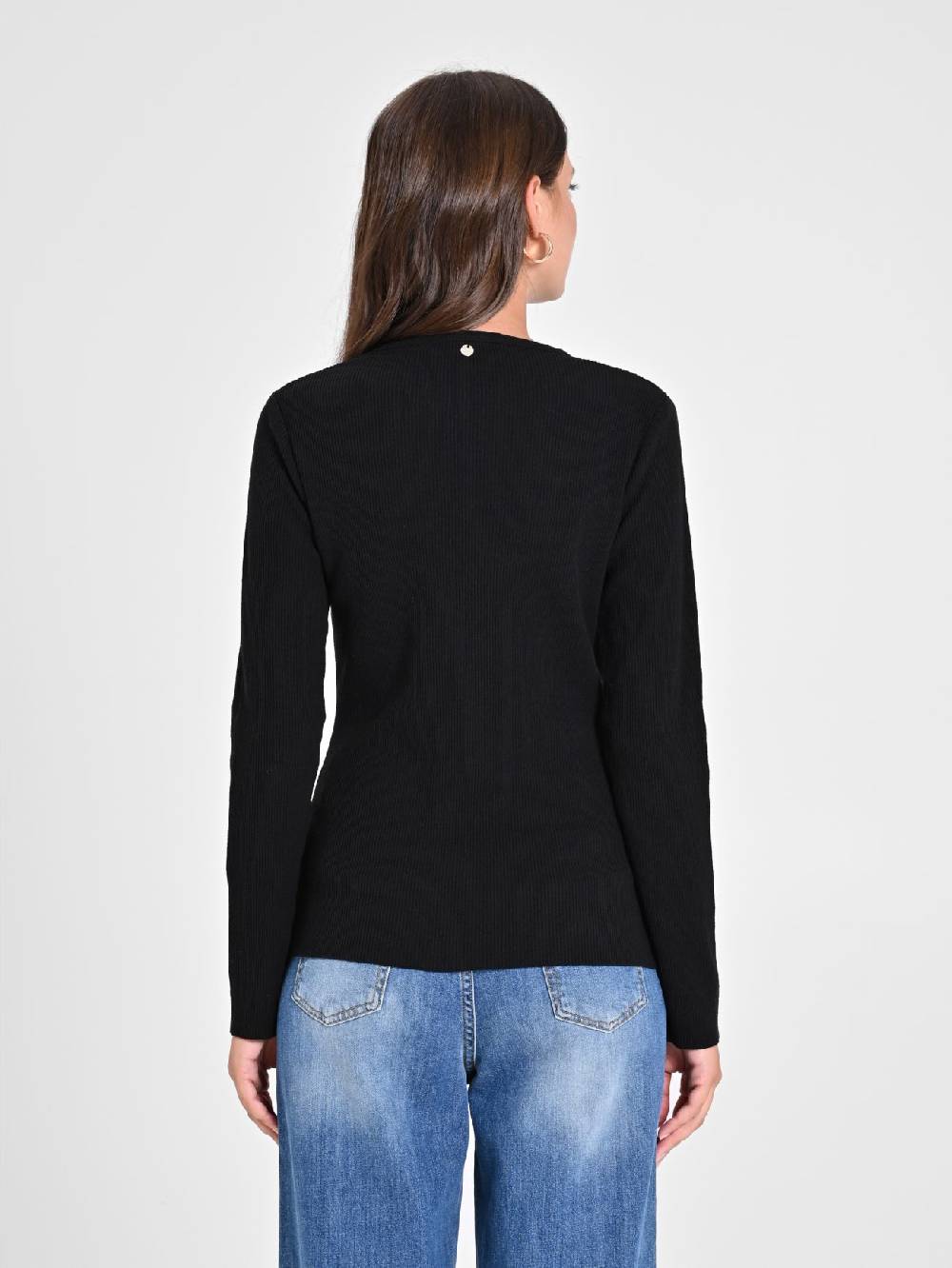 Rinascimento Maglioncino Nero Ecotec® Con Bottoni