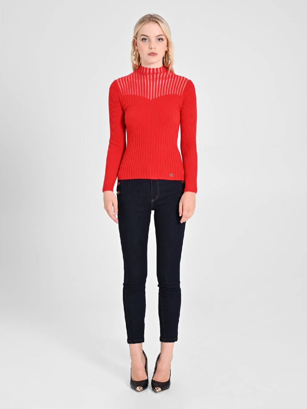 Rinascimento Maglioncino Scollo Cuore Rosso